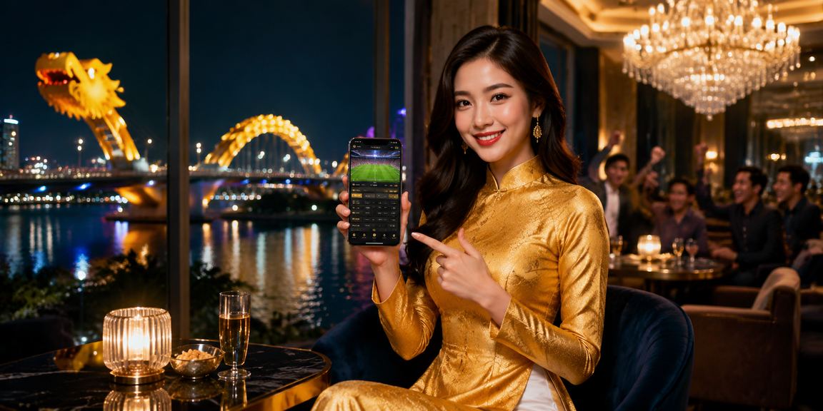 Người dùng tại Đà Nẵng mặc áo dài sử dụng điện thoại chơi casino trực tuyến có trách nhiệm